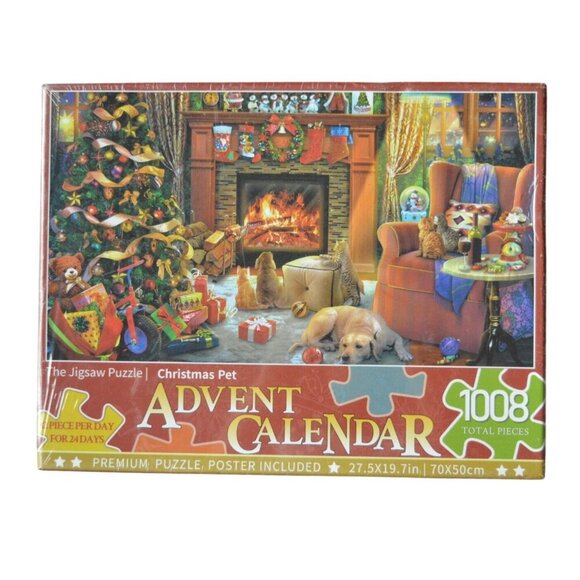 The Jigsaw Puzzle Advent Calendar 1008-Piece Christmas Pet Premium Set Holiday G - Picture 3 of 5